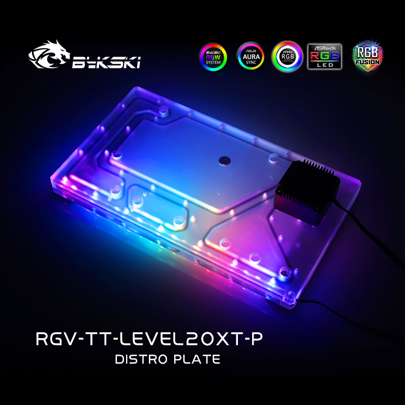 Distro Plate Ddc Pump Combo - Bykski RGV-TT-LEVEL20XT-P Placa de distribuição acrílica/reservatório