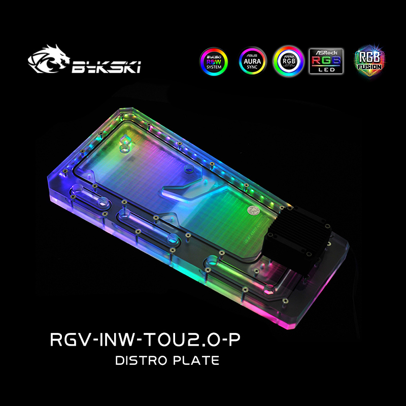 Distro Plate Ddc Pump Combo - BYKSKI RGV-INW-TOU2.0-P Placa Acrílica Solução de