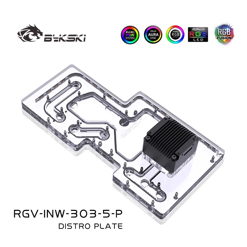 Bykski placa acrílica solução  - Distro Plate Ddc Pump Combo avaliação e preço
